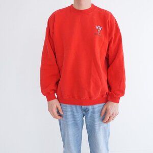 Gildan Red Solid Crewneck Cotton Blend Sweatshirt Classic Casual Essential XL